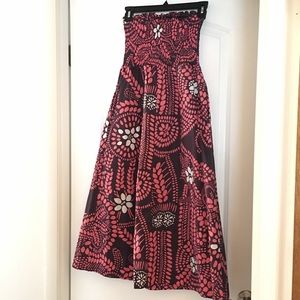 Anthropologie Marimekko Strapless Printed Dress